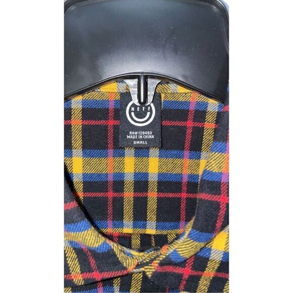 Neff Men's Small Flannel Shirt Plaid Long Sleeve NWT - Picture 2 of 3